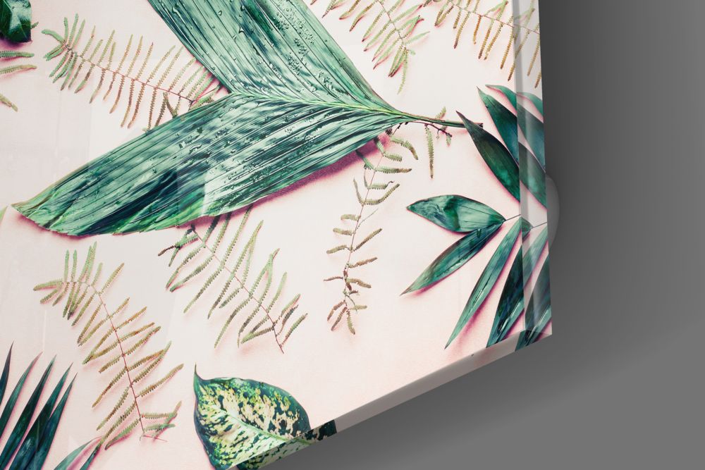 Tropical Leaves Glass Wall Art - Image 3