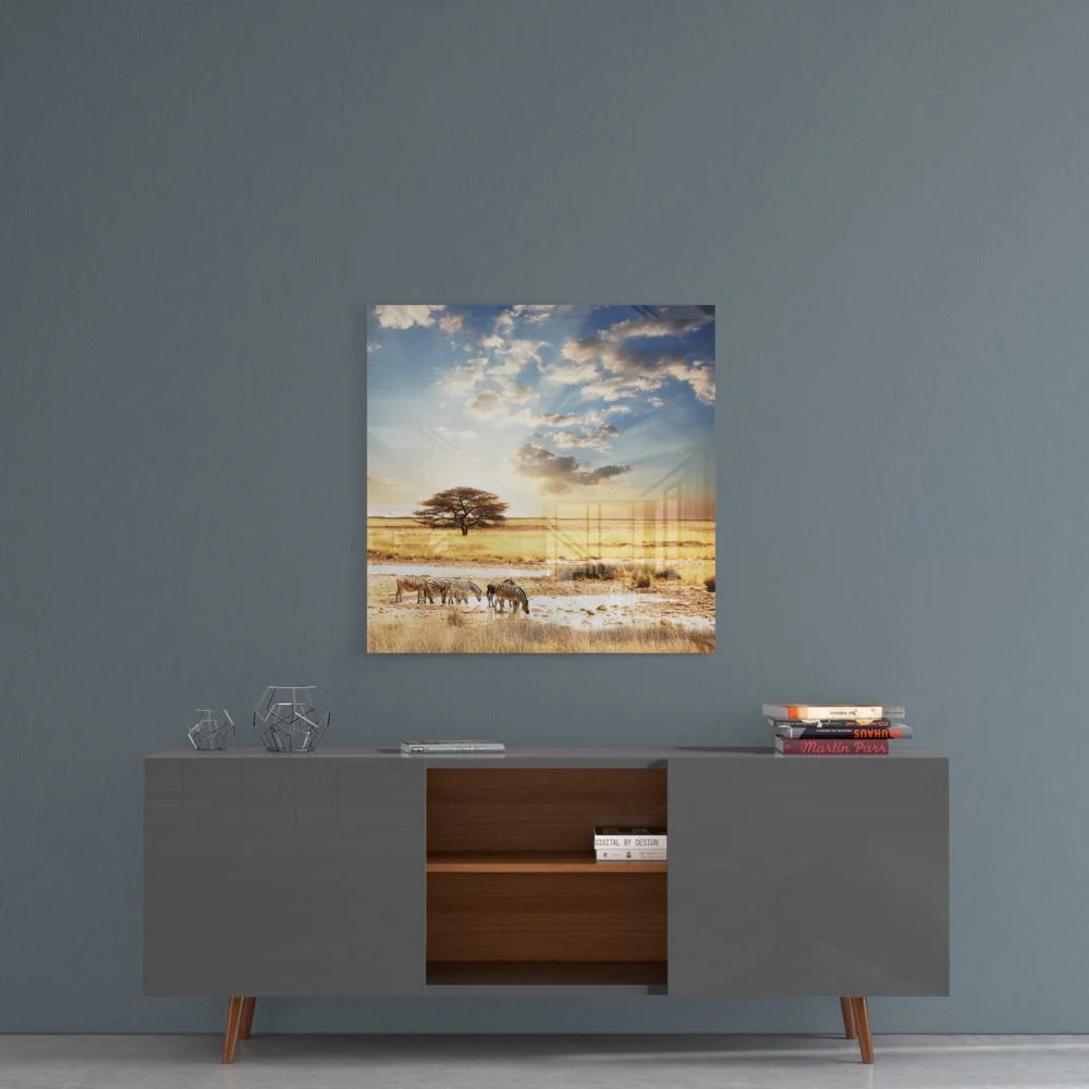 Africa (Wide Meadow) Glass Wall Art - Image 5