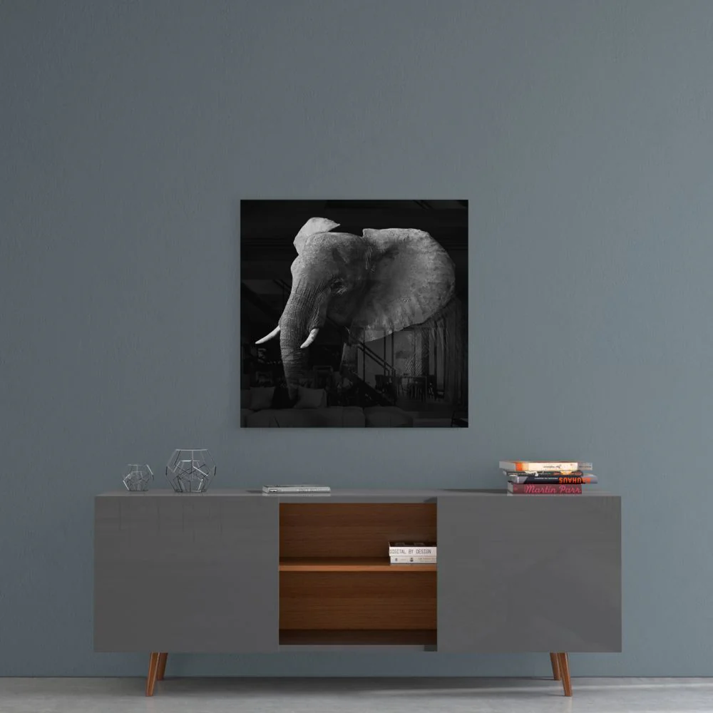 Elephant Glass Wall Art - Image 5