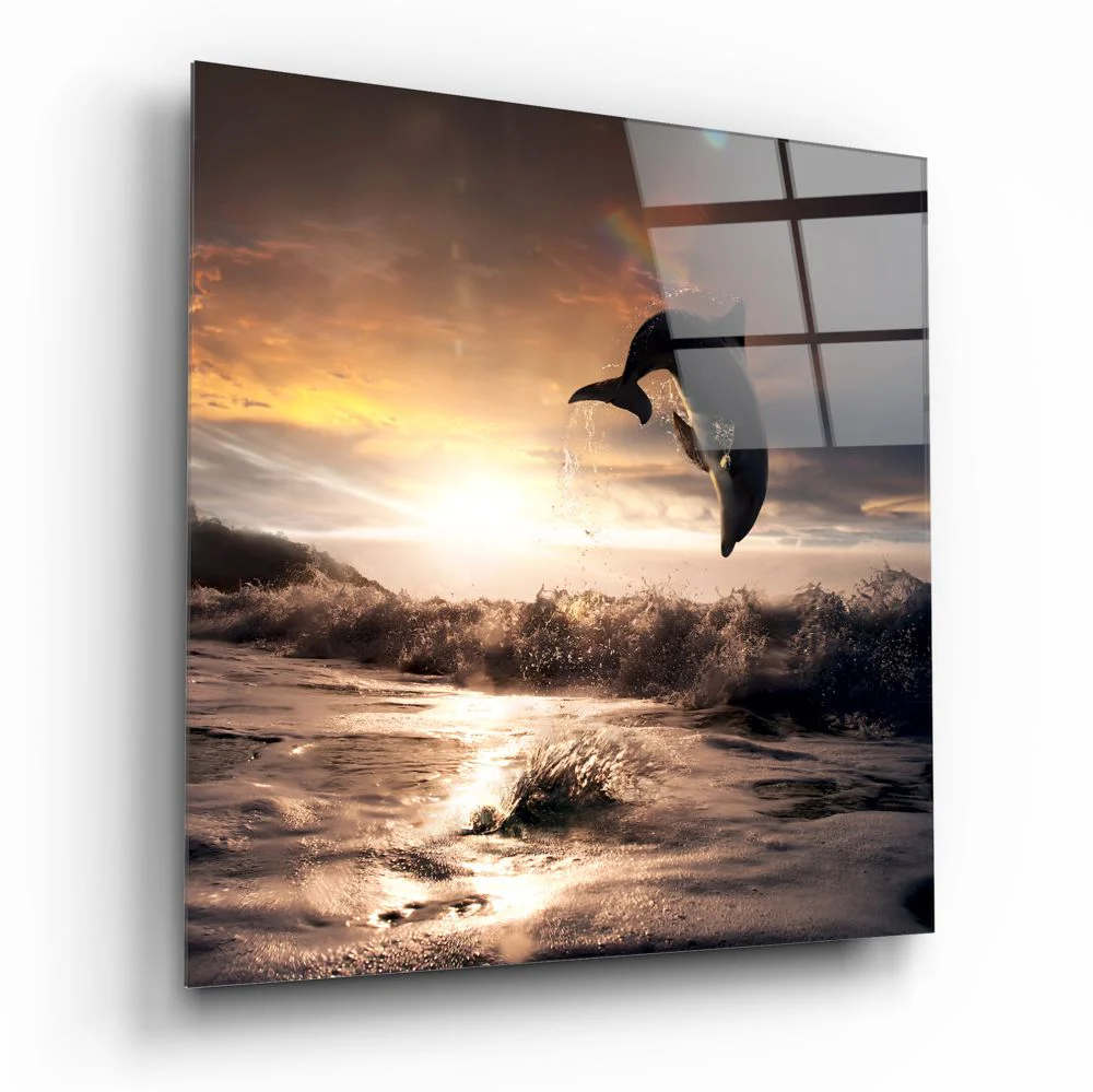 Dolphin Glass Wall Art - Image 2