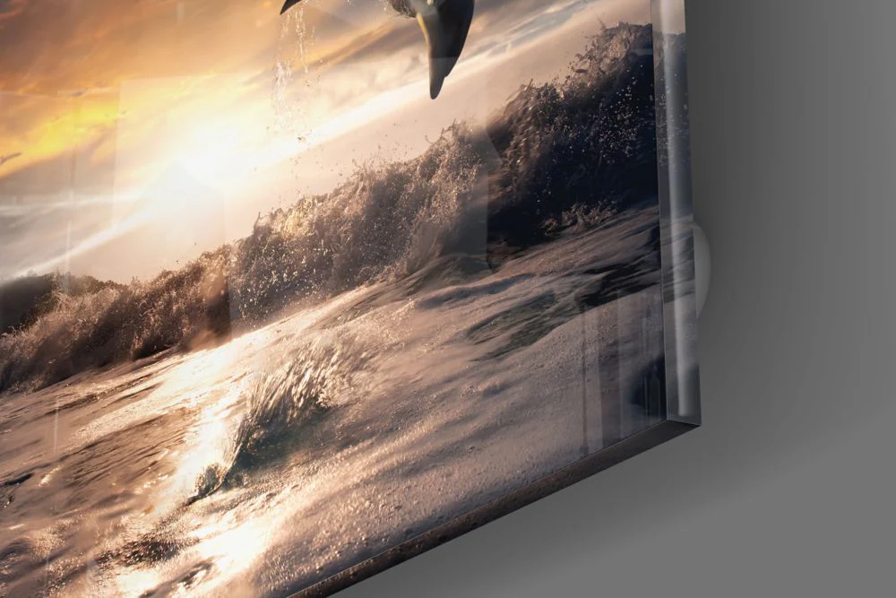 Dolphin Glass Wall Art - Image 3