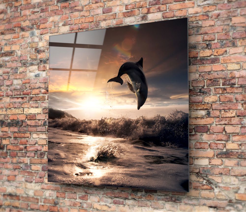 Dolphin Glass Wall Art - Image 4