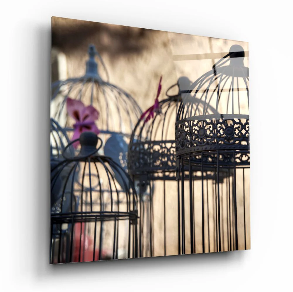 Bird Cage Glass Wall Art - Image 2
