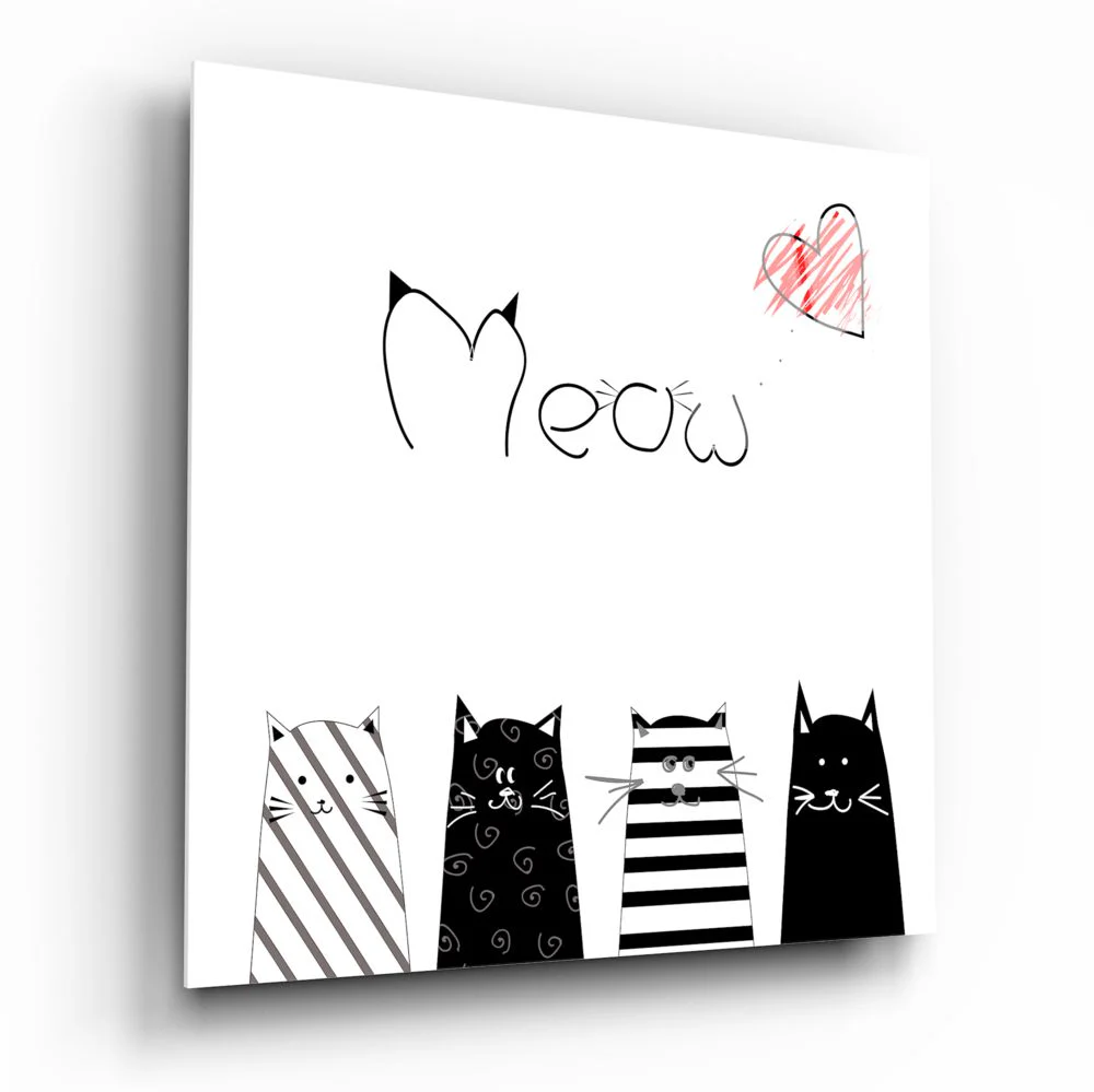 Meow (Cat) Glass Wall Art - Image 2