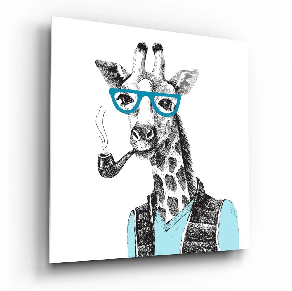 Mr. Giraffe Glass Wall Art - Image 2