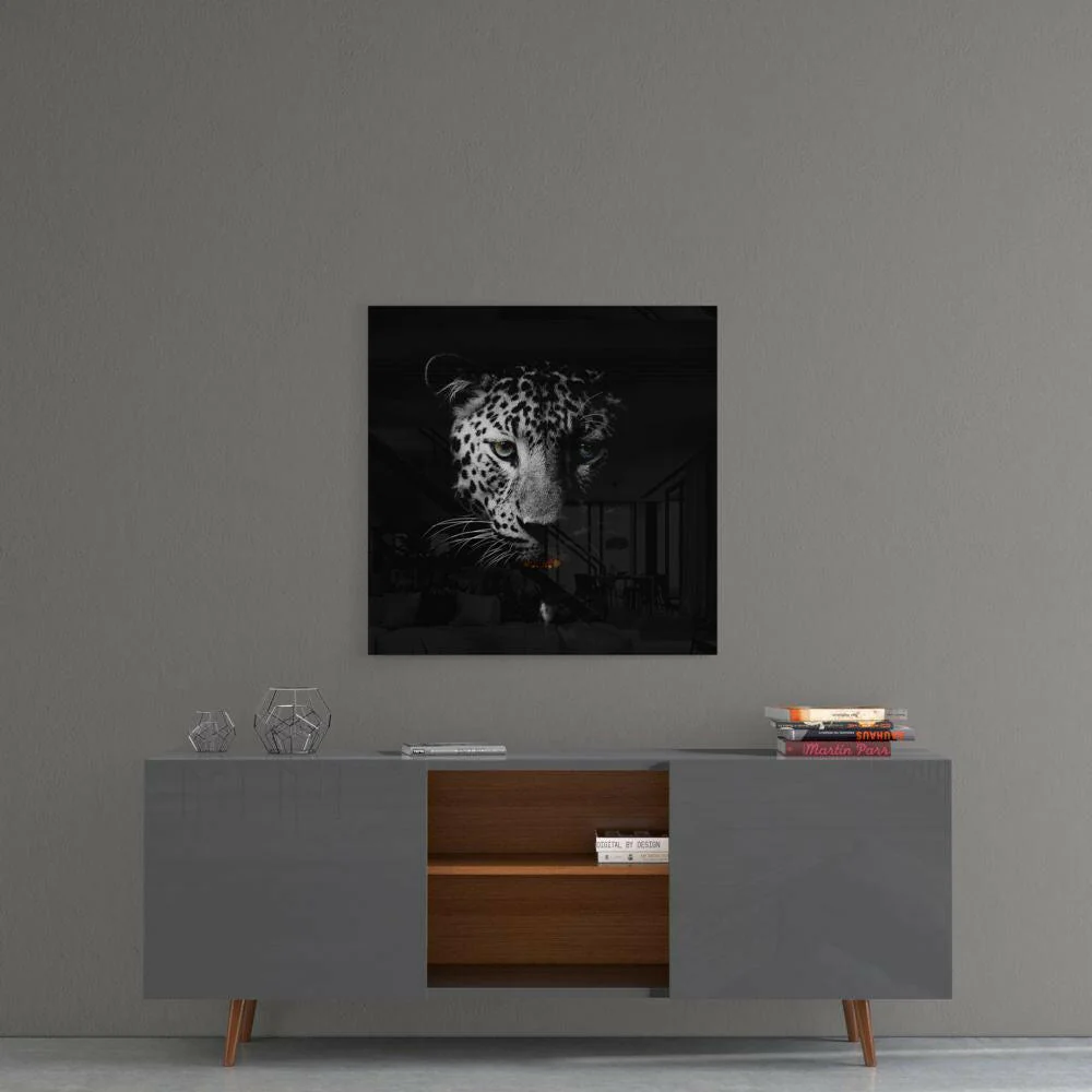 Leopard Glass Wall Art - Image 4