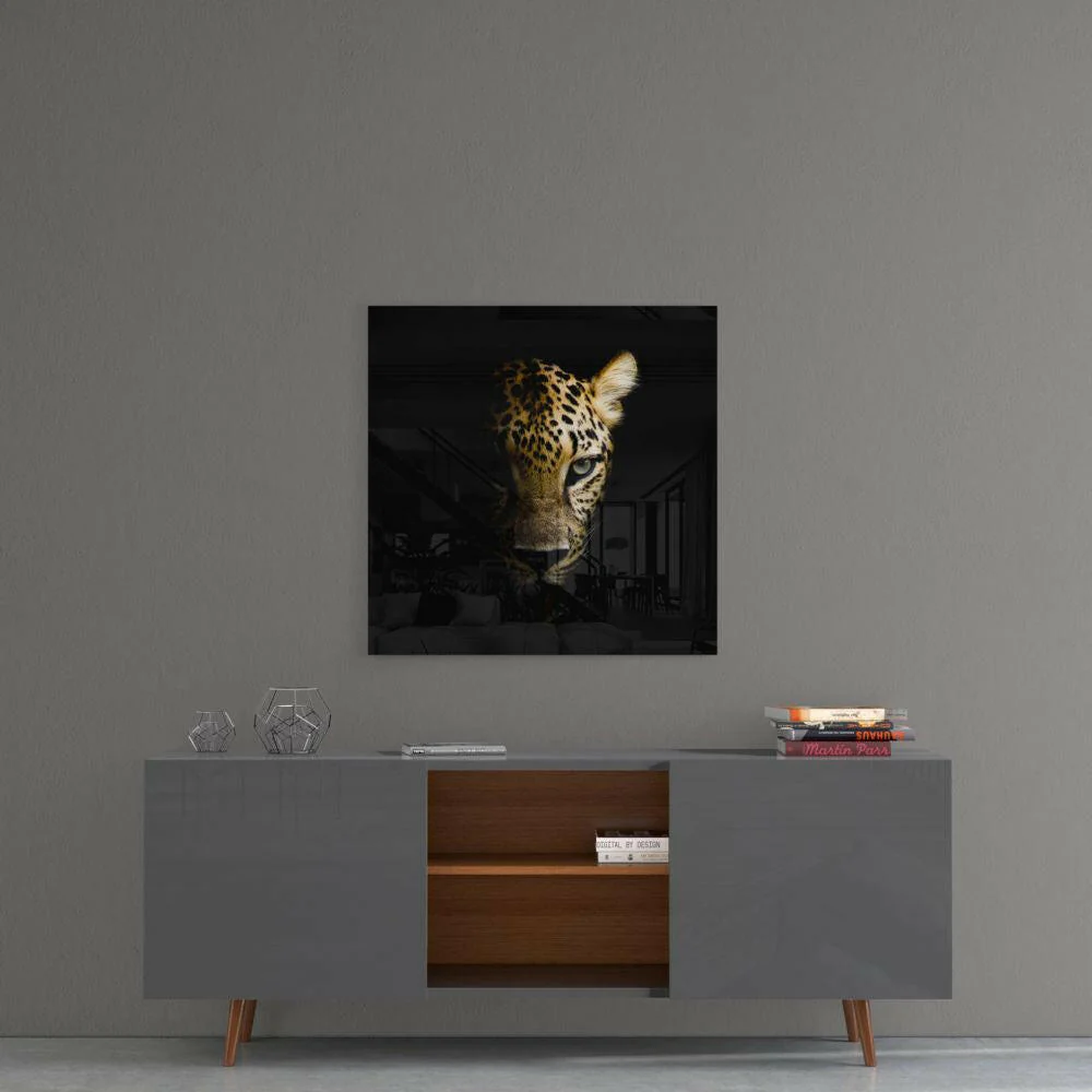 Leopard Glass Wall Art - Image 4
