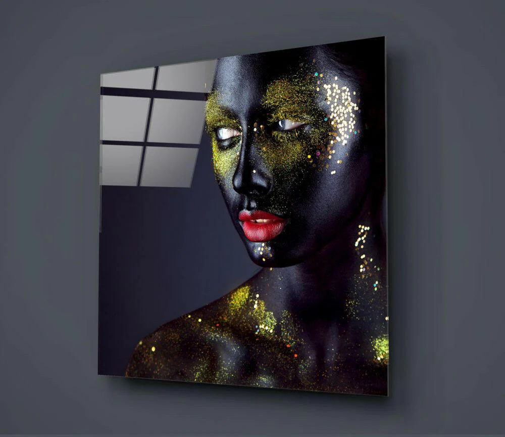 Woman Portrait 2 Glass Wall Art - Image 2