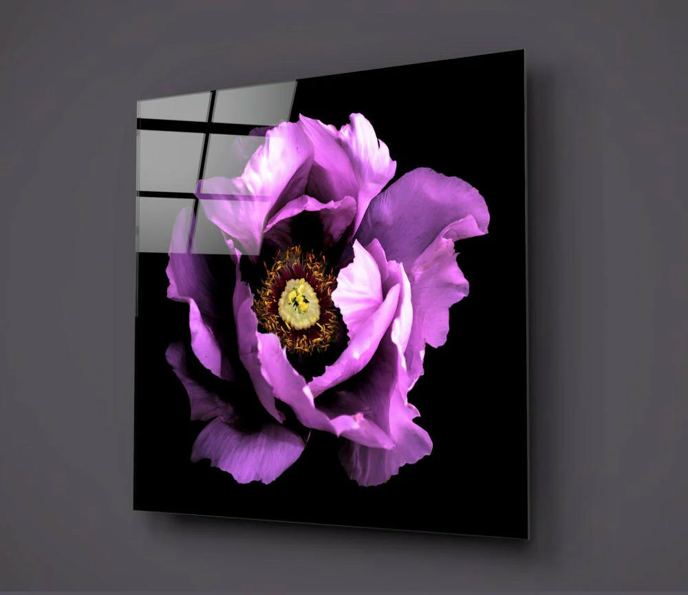 Floral Pink Glass Wall Art - Image 2