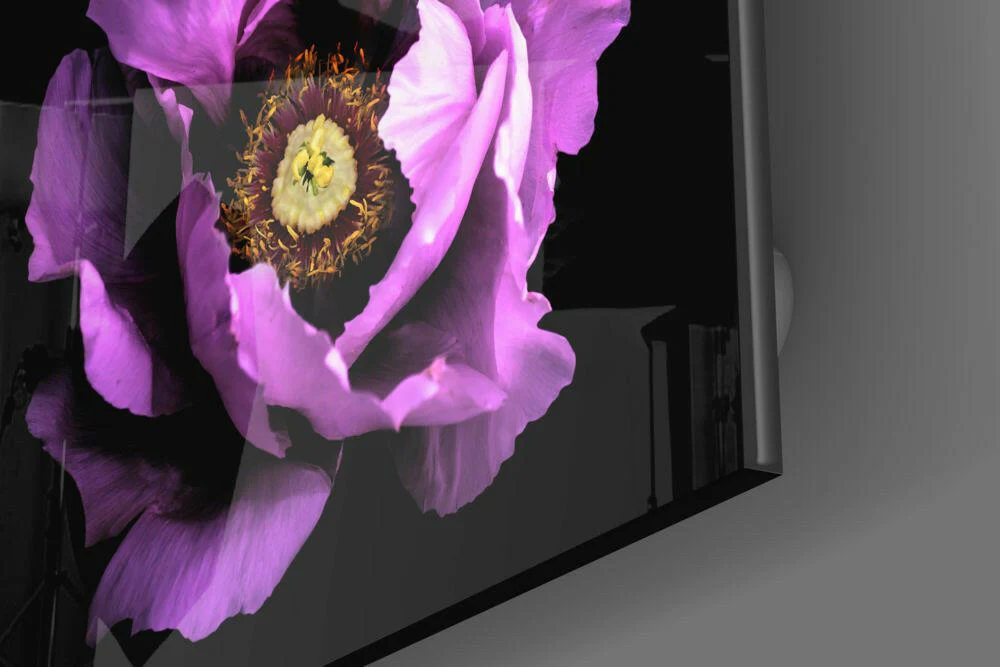Floral Pink Glass Wall Art - Image 3