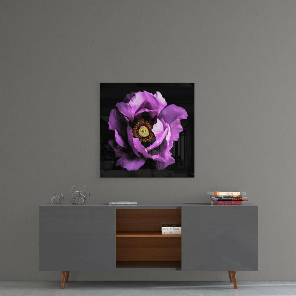 Floral Pink Glass Wall Art - Image 4