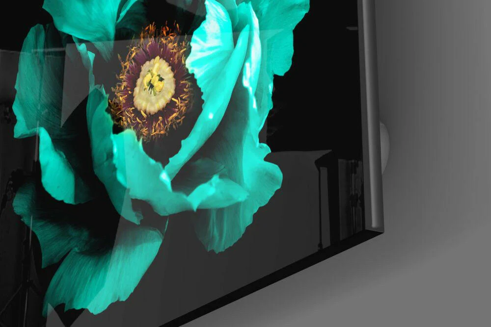 Floral Green Glass Wall Art - Image 3