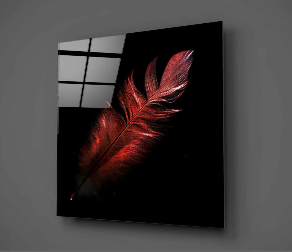 Colored Feather Glass Wall Art - Image 2