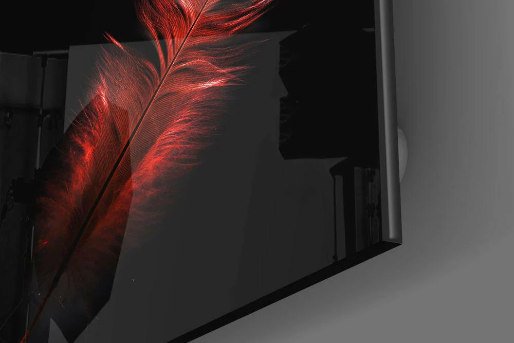 Colored Feather Glass Wall Art - Image 3