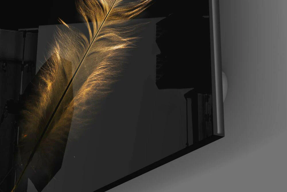 Colored Feather Glass Wall Art - Image 3