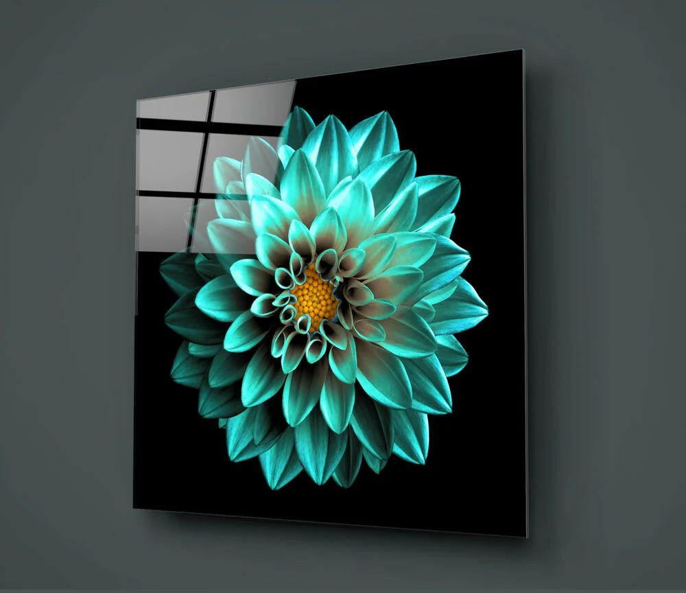Green Flower Glass Wall Art - Image 2