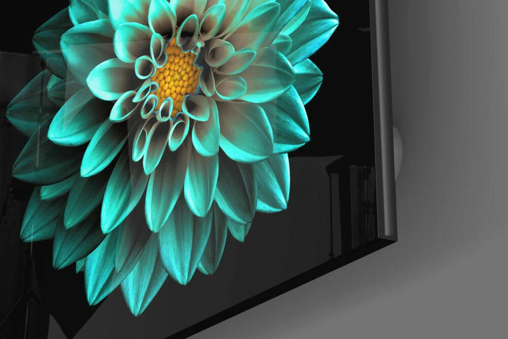 Green Flower Glass Wall Art - Image 3