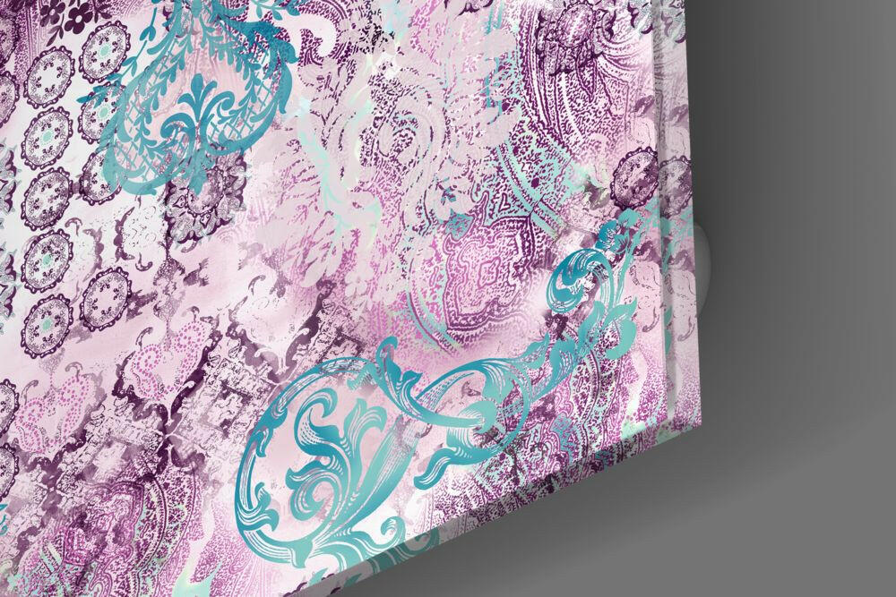 Purple Damask Glass Wall Art - Image 3