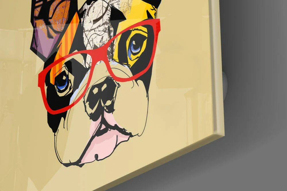 Bulldog Dog Glass Wall Art - Image 3