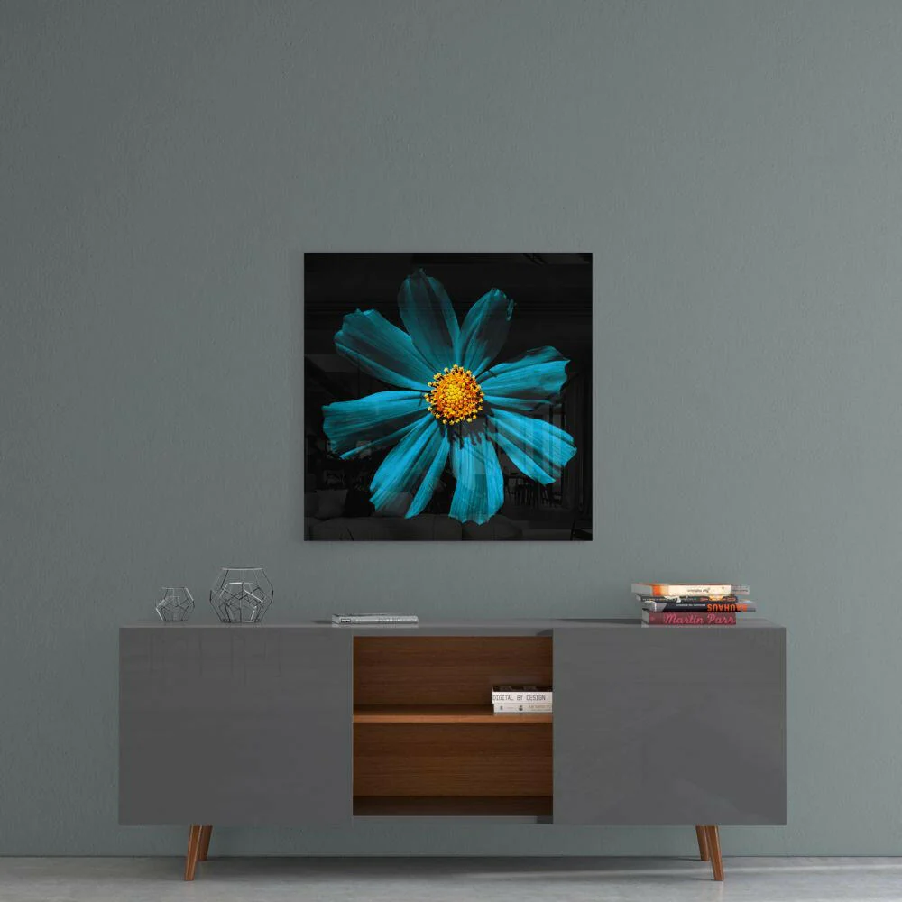 Green Flower Glass Wall Art - Image 4