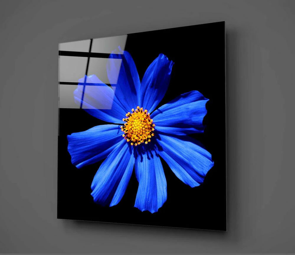 Blue Flower Glass Wall Art - Image 2