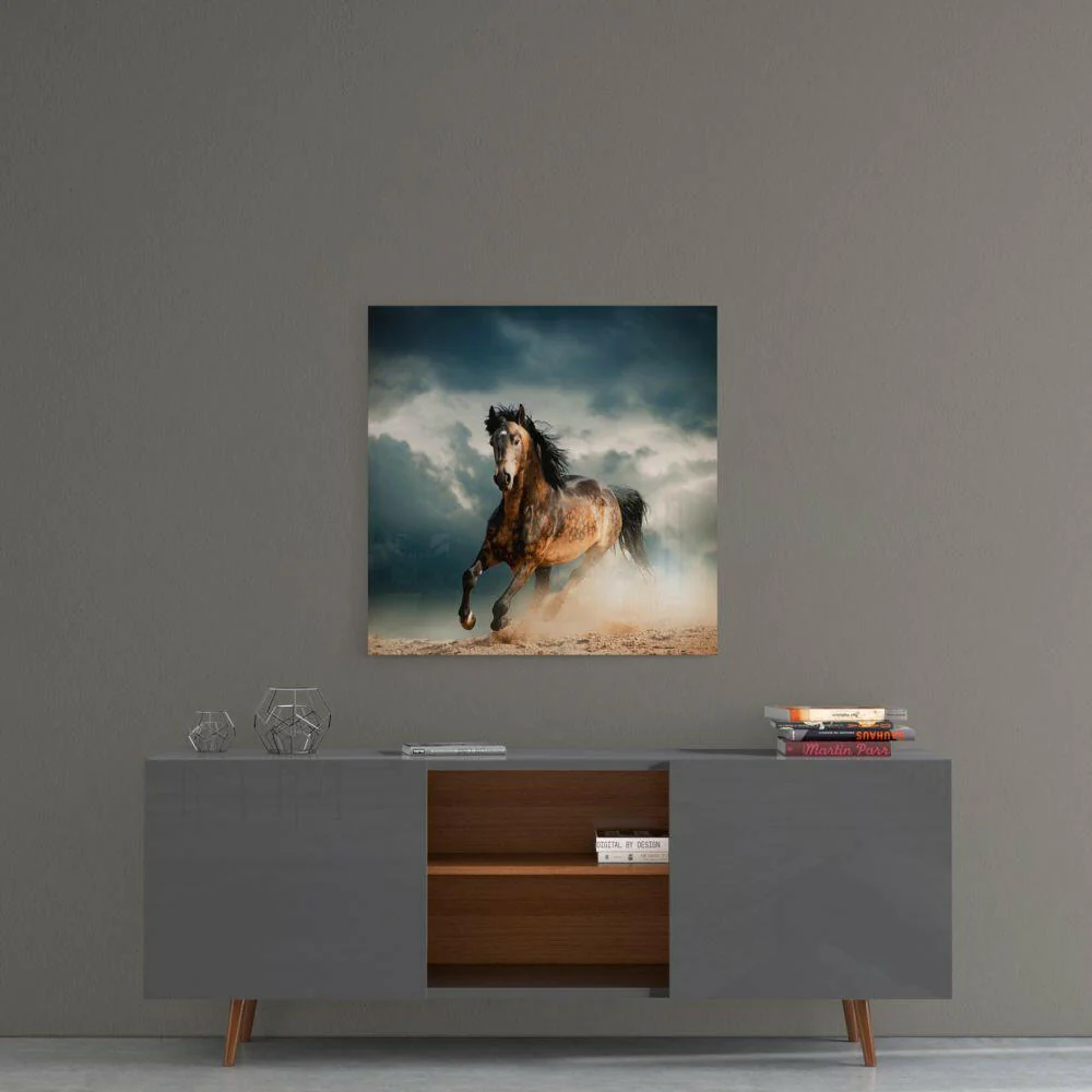 Running Horse Glass Wall Art - Image 4