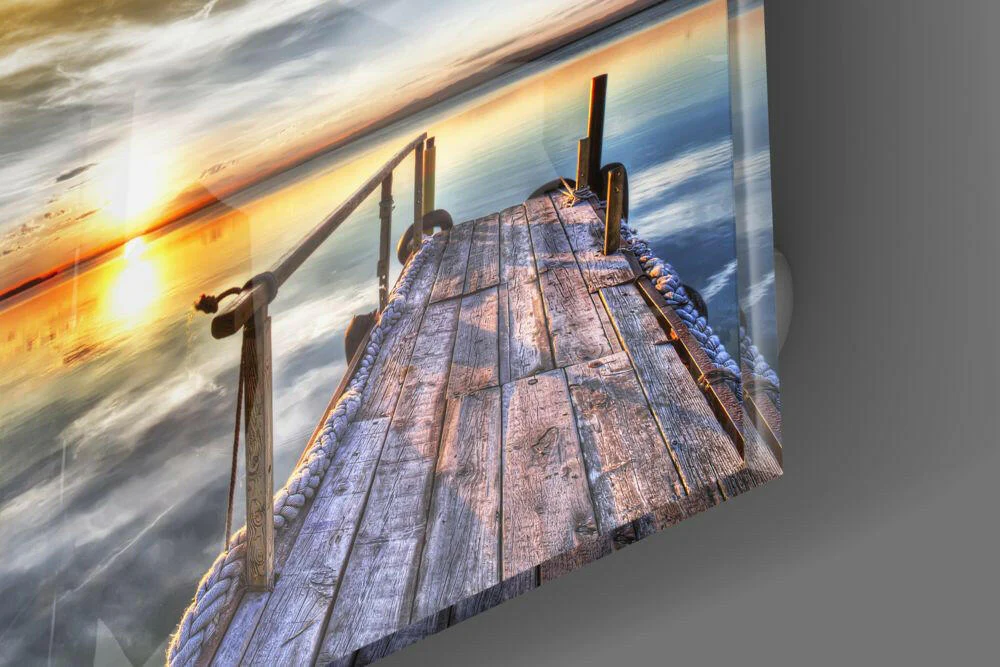Sunset Landscape Glass Wall Art - Image 3