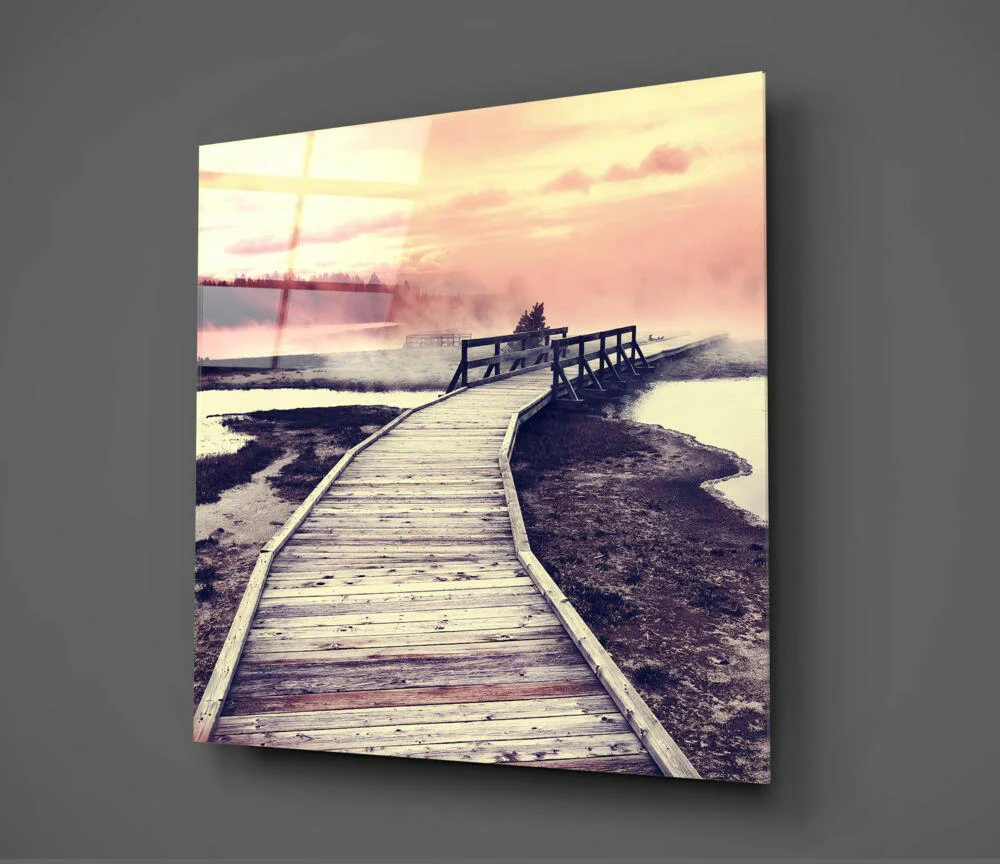 Sunset Landscape Glass Wall Art - Image 2