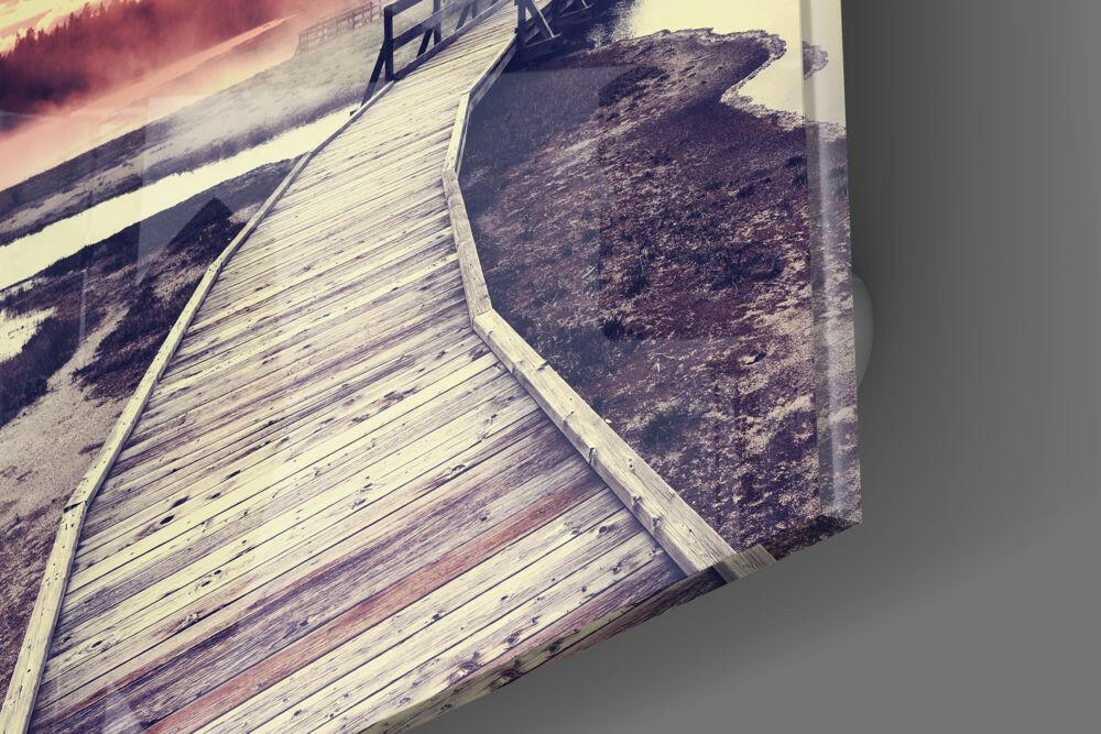 Sunset Landscape Glass Wall Art - Image 3