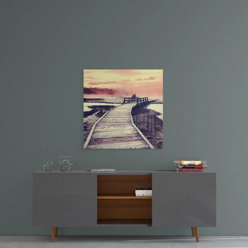 Sunset Landscape Glass Wall Art - Image 4