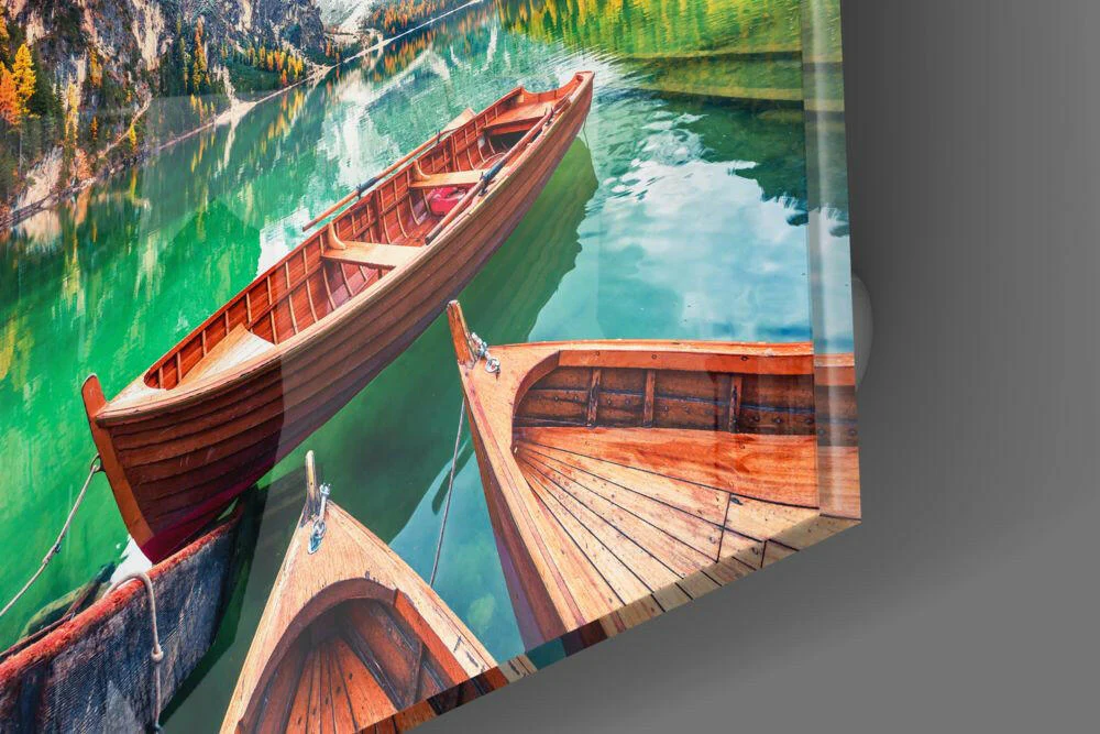Lake and Mountain Landscape Glass Wall Art - Image 3