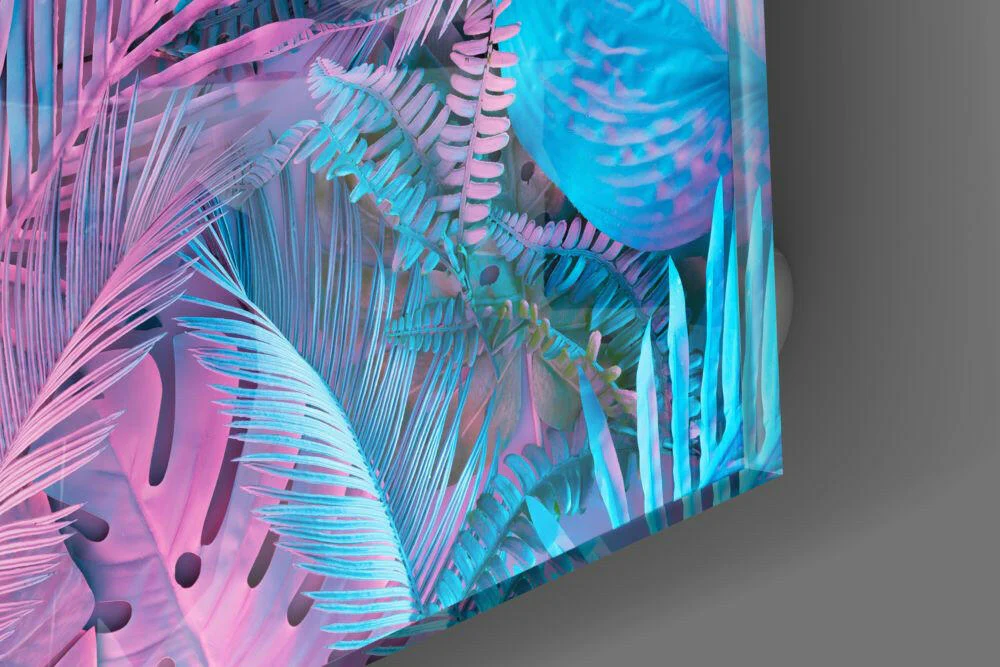 Tropical Leaves Glass Wall Art - Image 3