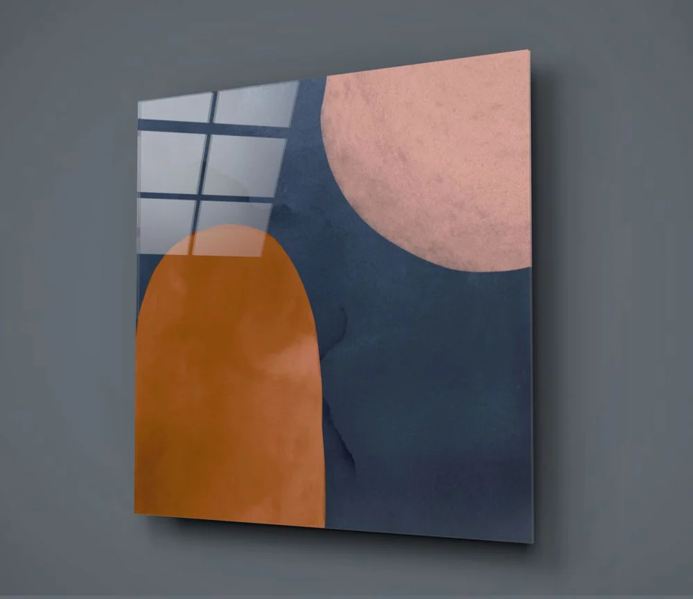 Abstract Shapes Glass Wall Art - Image 2