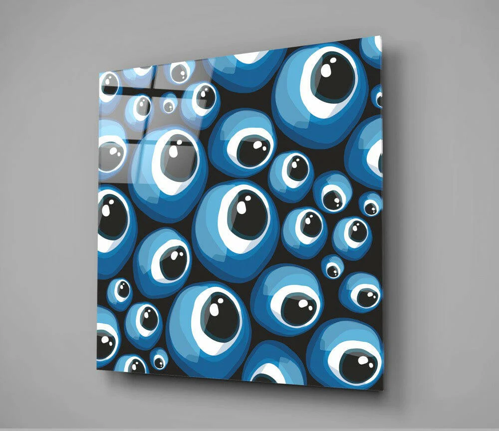Blue Evil Eye Beads Glass Wall Art - Image 2