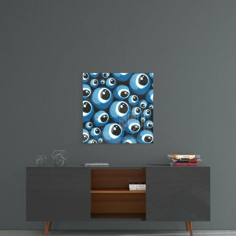 Blue Evil Eye Beads Glass Wall Art - Image 4