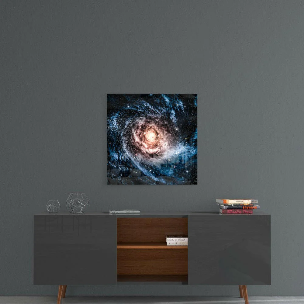 Space- Blue Infinity Glass Wall Art - Image 4