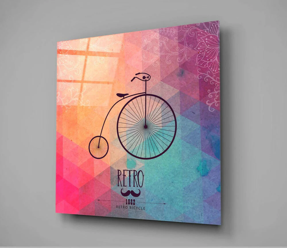 Retro Bicycle Glass Wall Art - Image 2