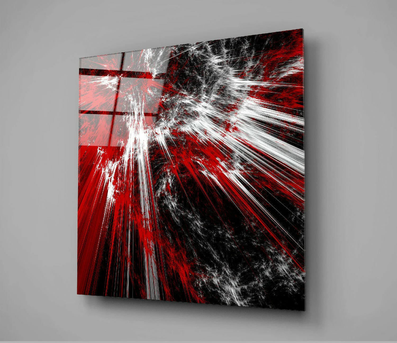 Red Explosion Glass Wall Art - Image 2