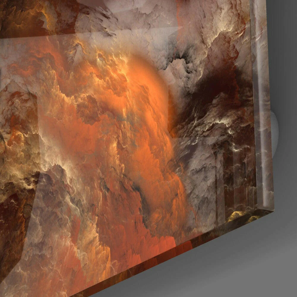 Golden Chaos Abstract Glass Wall Art - Image 3