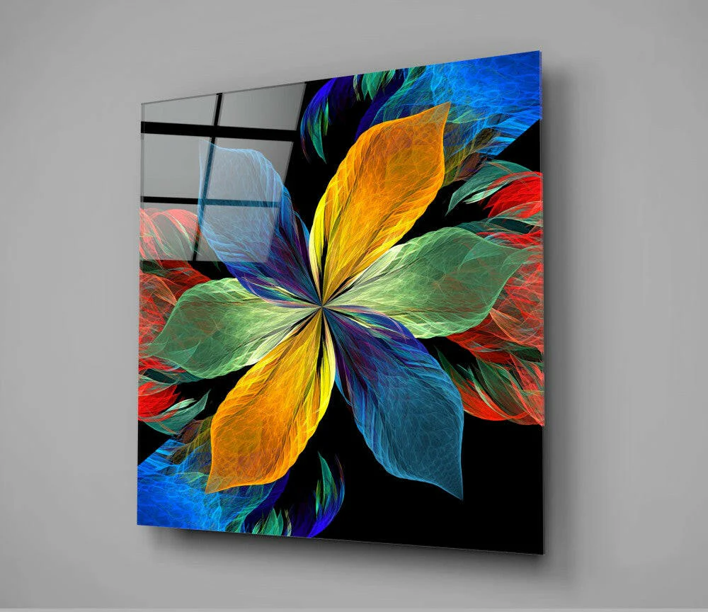 Colorful Leaves Flower Glass Wall Art - Image 2