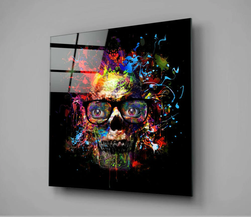 Colored Skull Glass Wall Art - Image 2