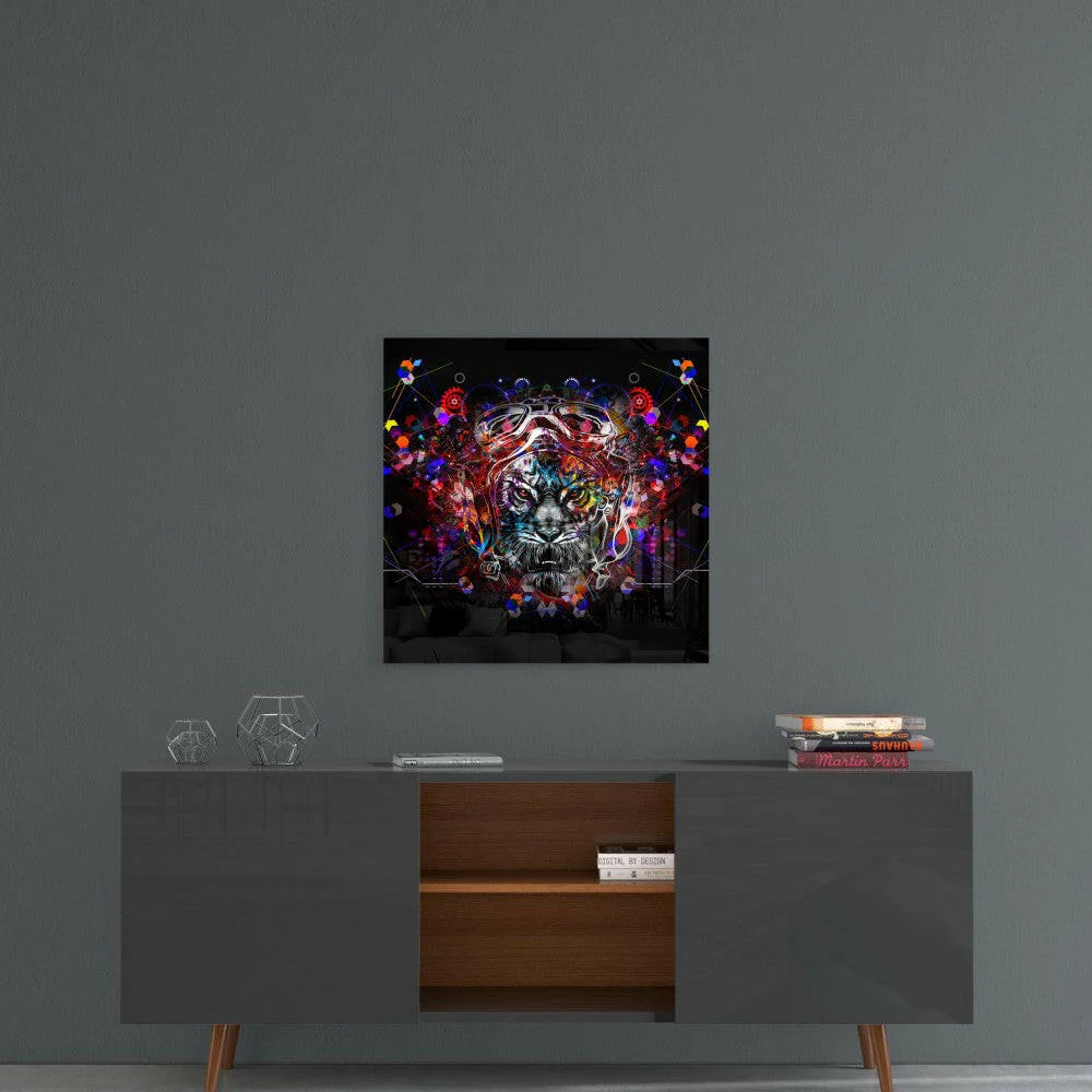 Mechanical Tiger Glass Wall Art - Image 4