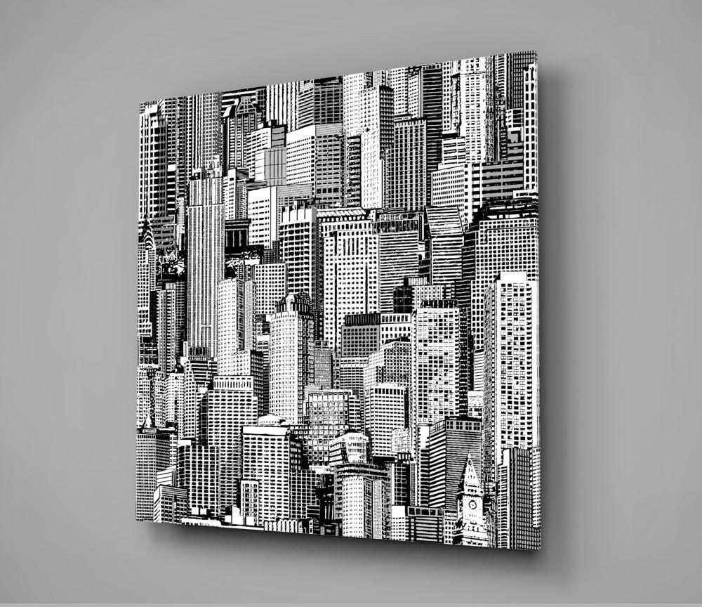 Solitude in the Crowd Glass Wall Art - Image 2