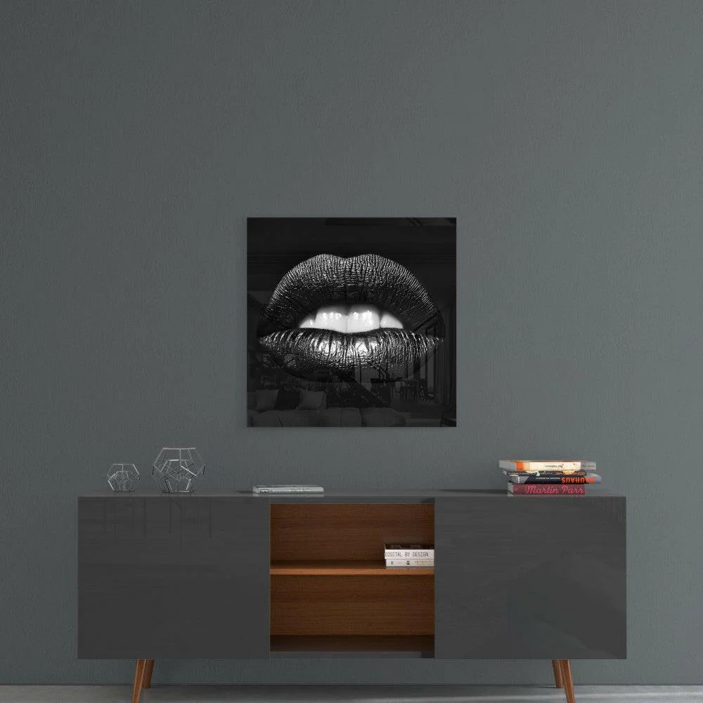Black Lips Glass Wall Art - Image 4