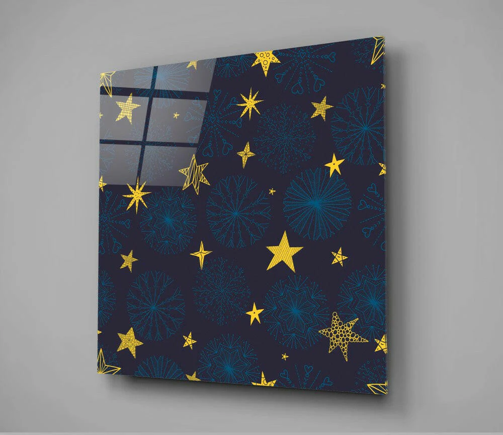 Snow and Stars Glass Wall Art - Image 2