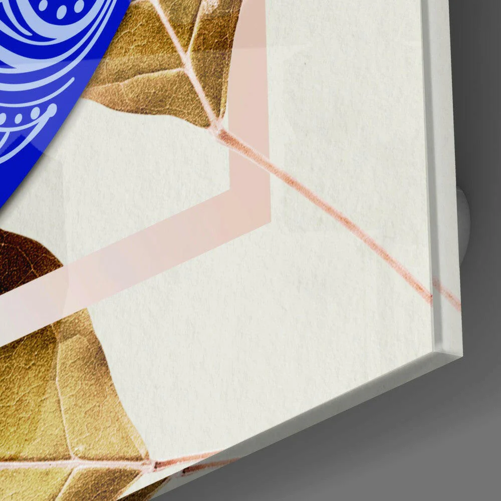 Blue Modern Evil Eye Bead Glass Wall Art - Image 3