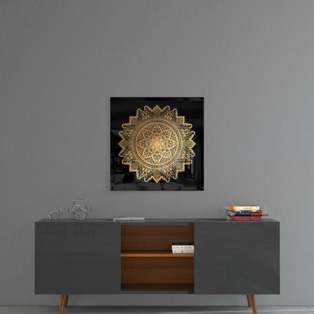 Nostalgic Lace Motif Glass Wall Art - Image 4