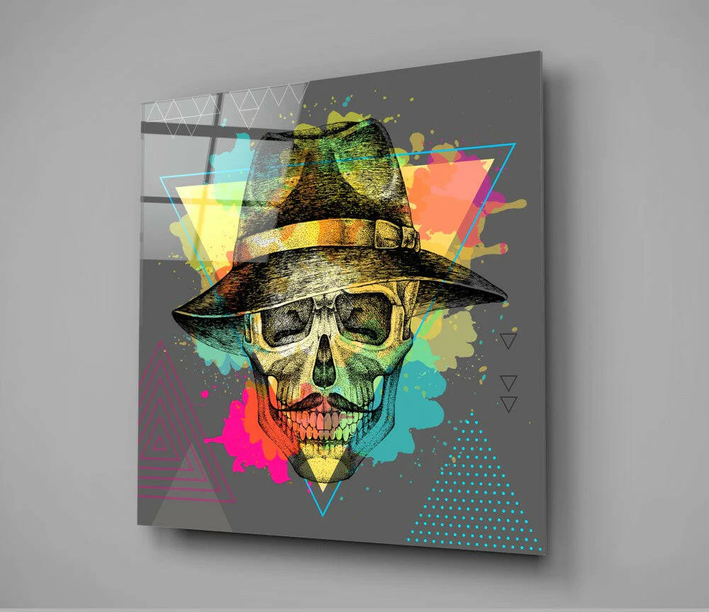 Skull - Never Without a Hat Glass Wall Art - Image 2