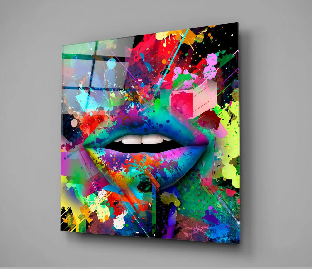Colored Lips Glass Wall Art - Image 2