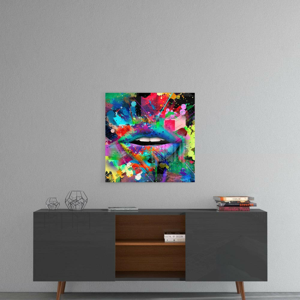 Colored Lips Glass Wall Art - Image 4